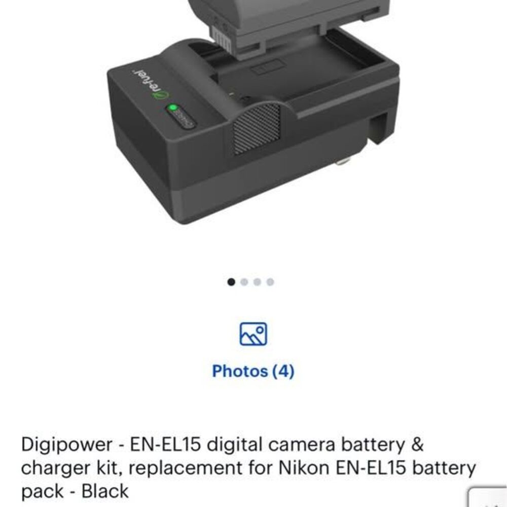 - EN-EL15 digital camera battery & charger kit, replacement for Nikon EN-EL15 ba